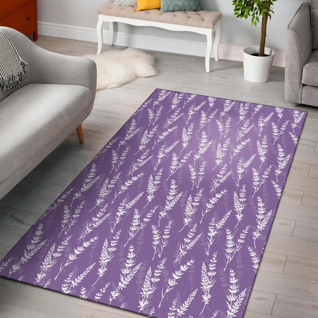Floral Lavender Print Pattern Floor Mat-grizzshop