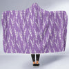 Floral Lavender Print Pattern Hooded Blanket-grizzshop