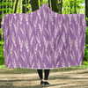 Floral Lavender Print Pattern Hooded Blanket-grizzshop