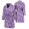 Floral Lavender Print Pattern Men Long Robe-grizzshop