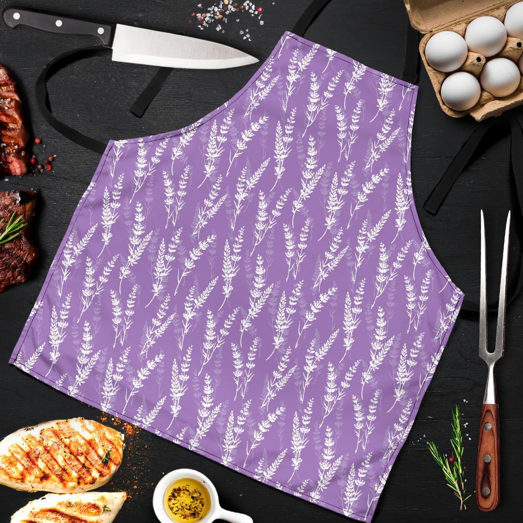 Floral Lavender Print Pattern Men's Apron-grizzshop