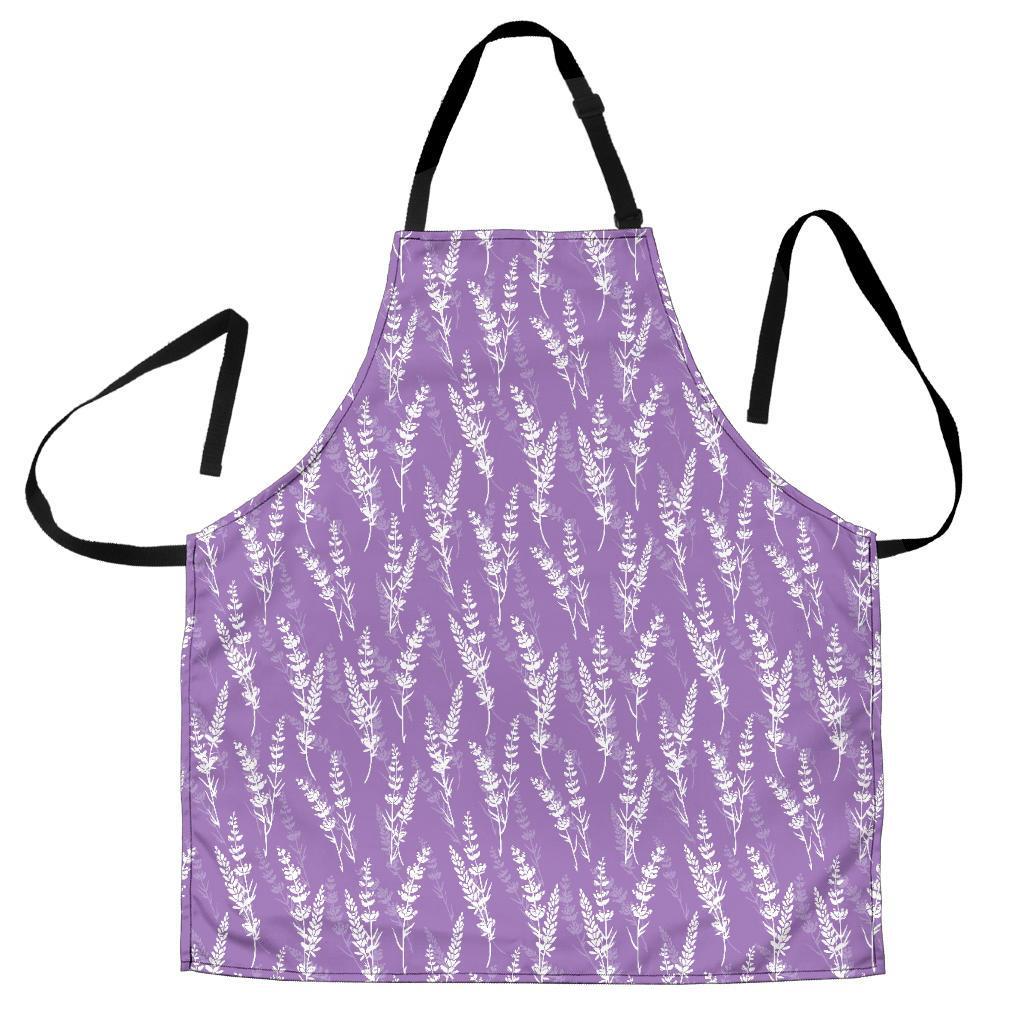 Floral Lavender Print Pattern Men's Apron-grizzshop