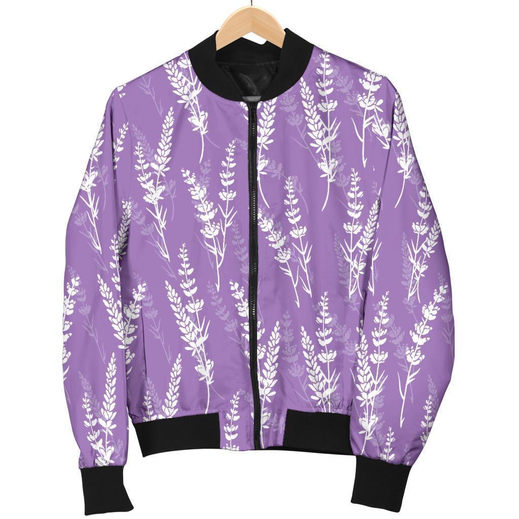 Floral Lavender Print Pattern Men's Bomber Jacket-grizzshop