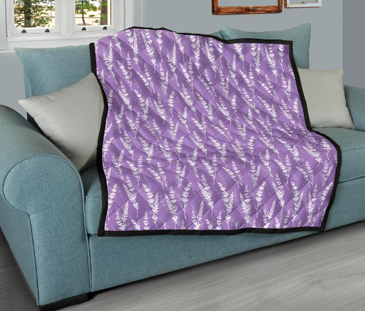 Floral Lavender Print Pattern Quilt-grizzshop