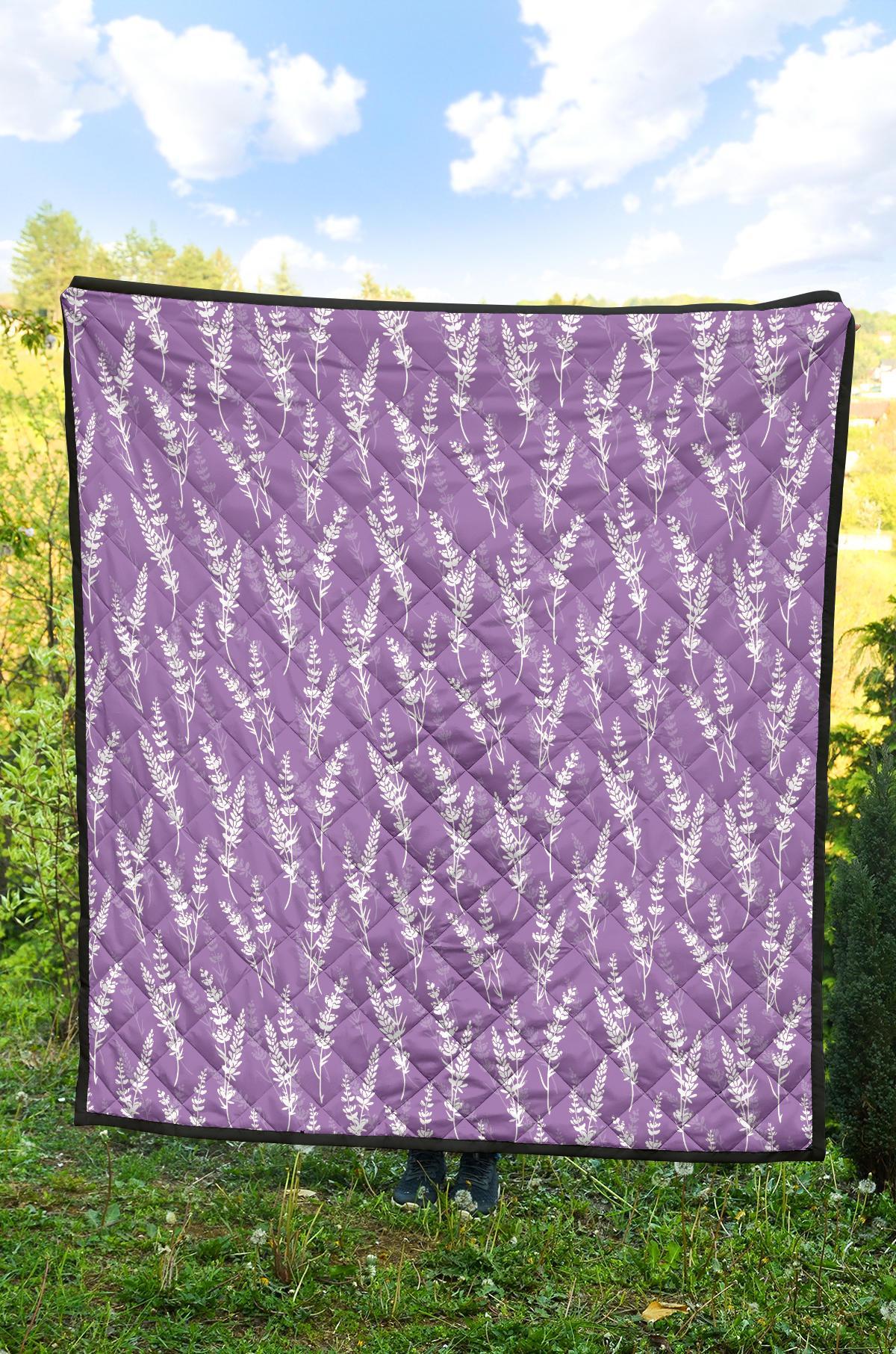 Floral Lavender Print Pattern Quilt-grizzshop