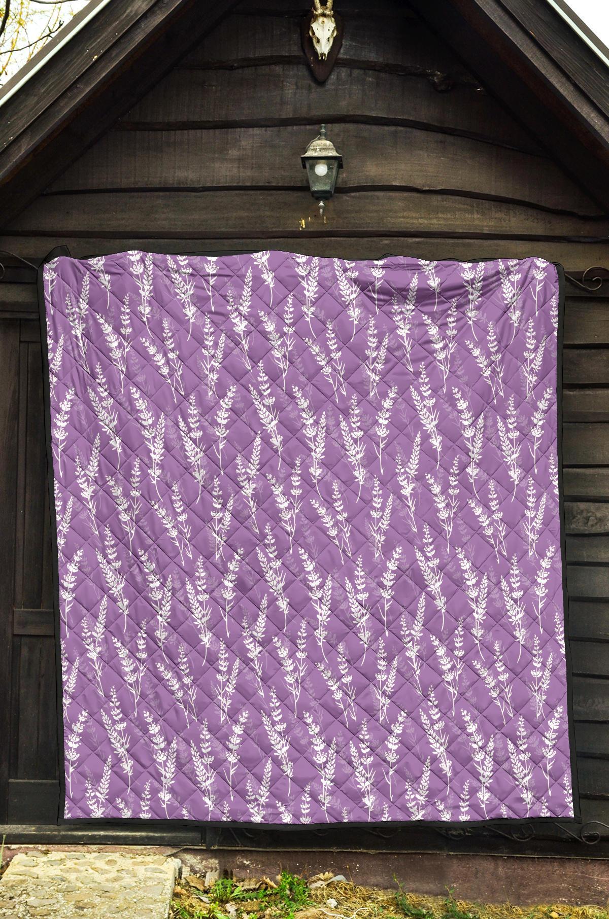 Floral Lavender Print Pattern Quilt-grizzshop