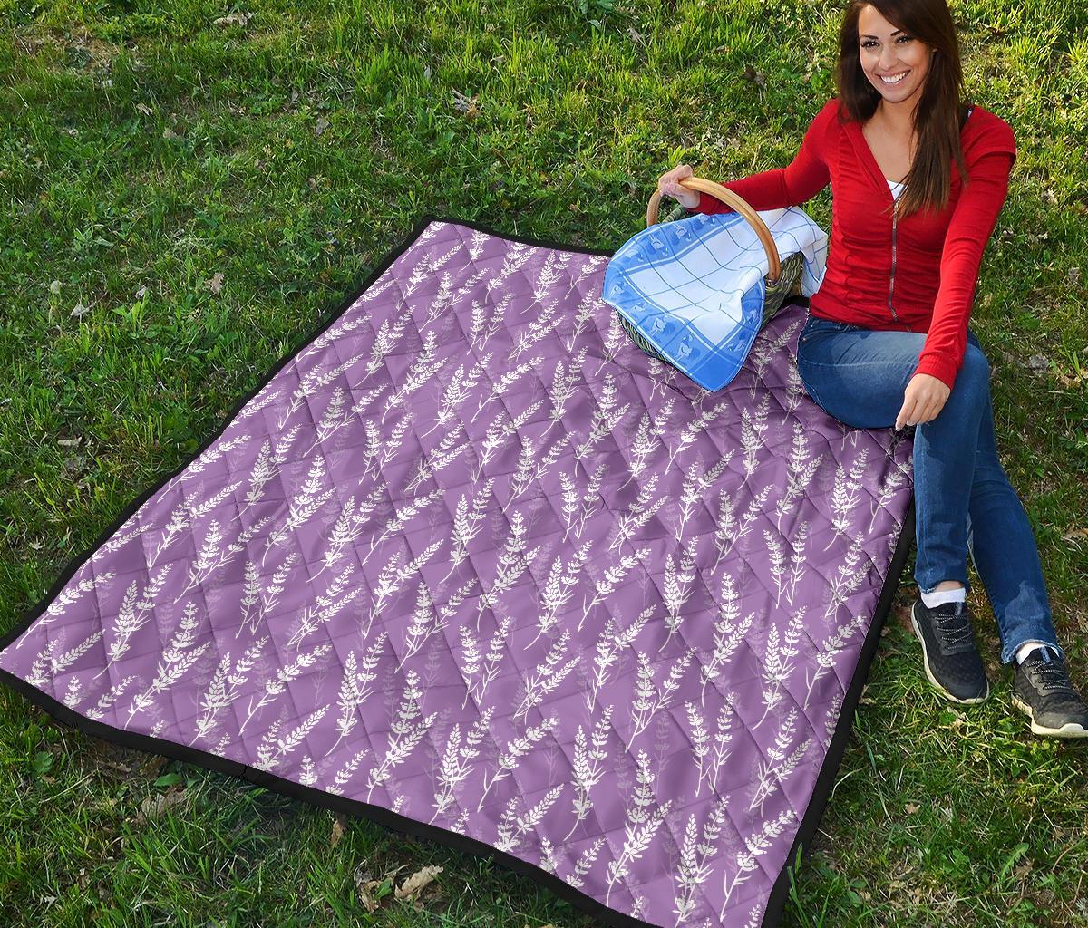 Floral Lavender Print Pattern Quilt-grizzshop