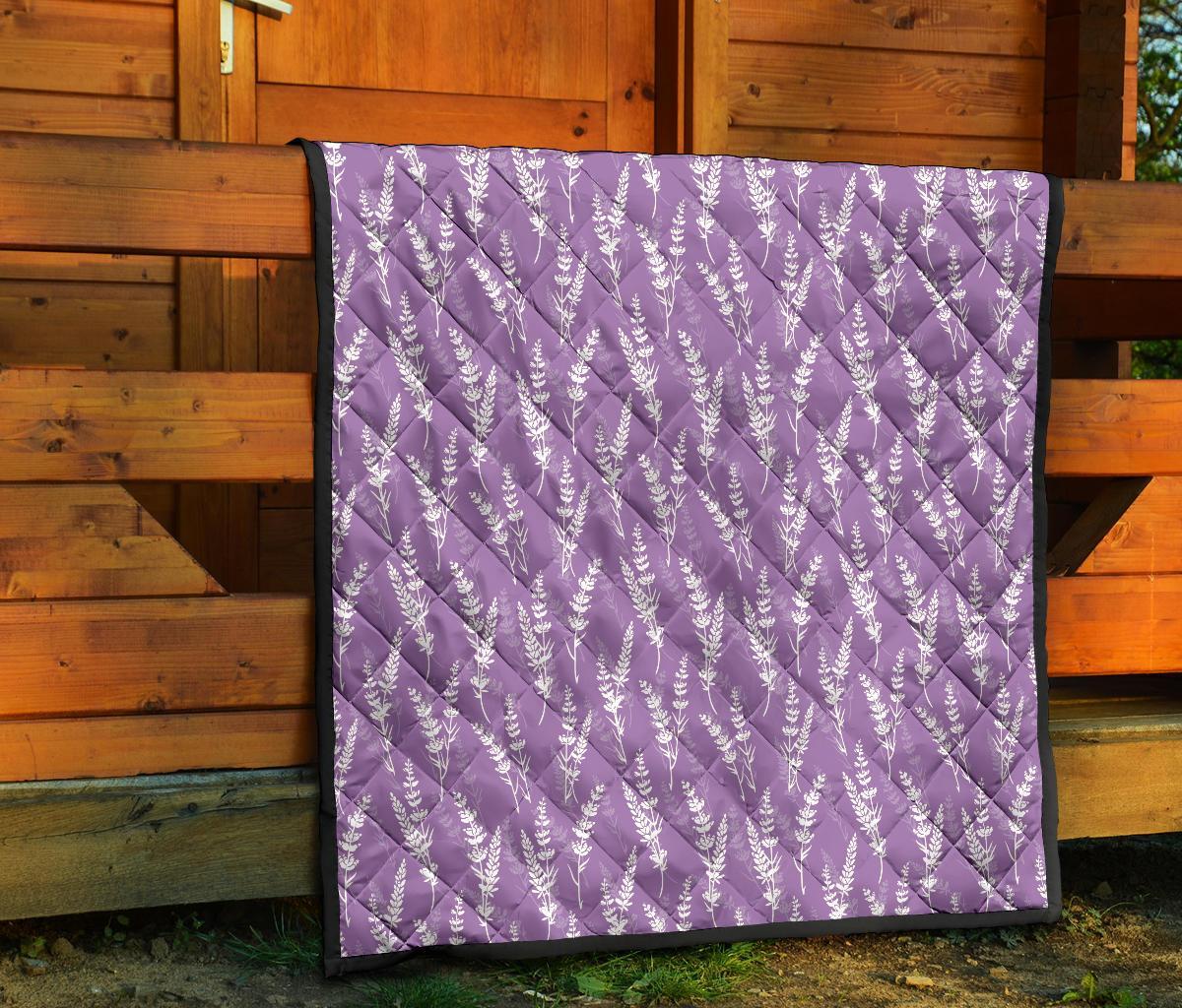 Floral Lavender Print Pattern Quilt-grizzshop