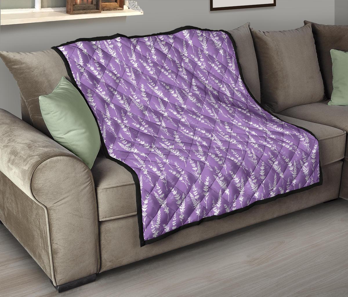 Floral Lavender Print Pattern Quilt-grizzshop