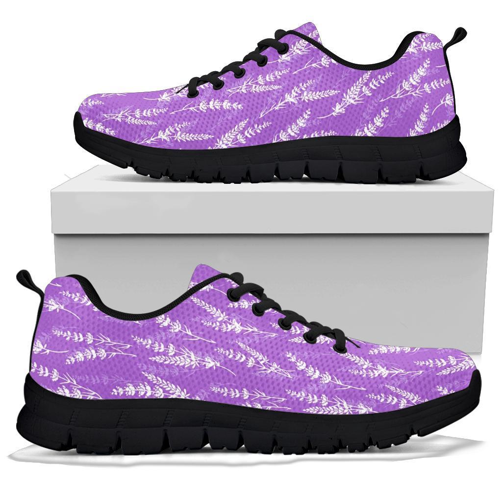 Floral Lavender Print Pattern Sneaker Shoes For Men Women-grizzshop