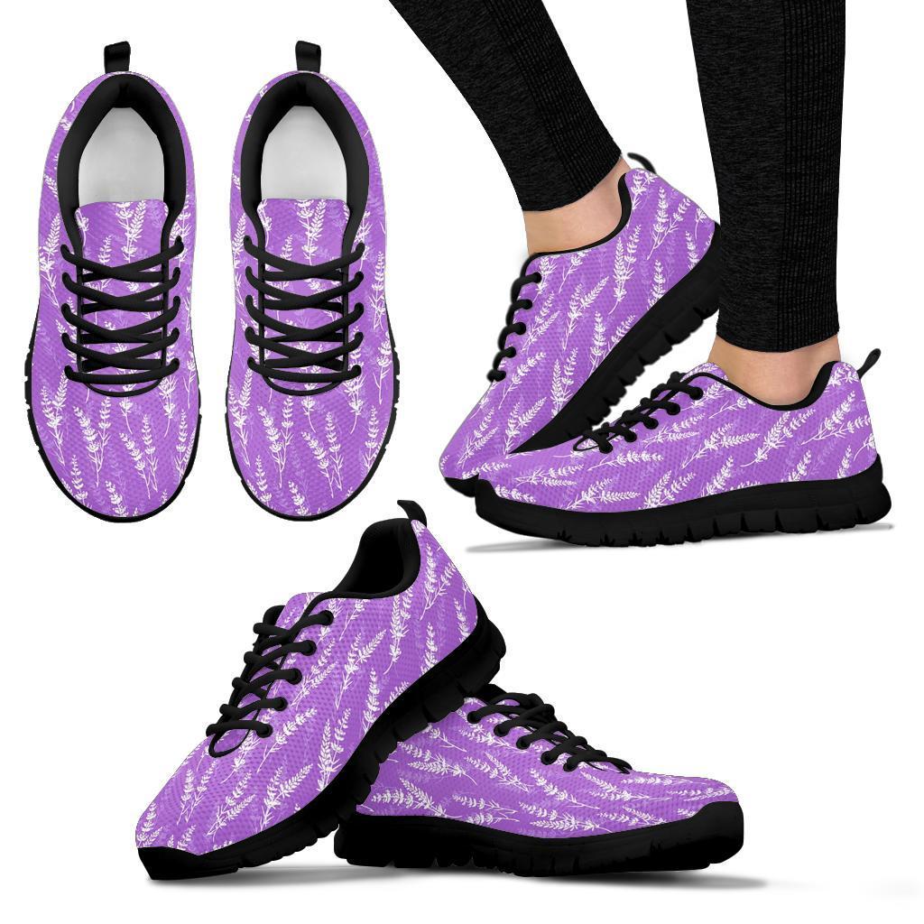 Floral Lavender Print Pattern Sneaker Shoes For Men Women-grizzshop