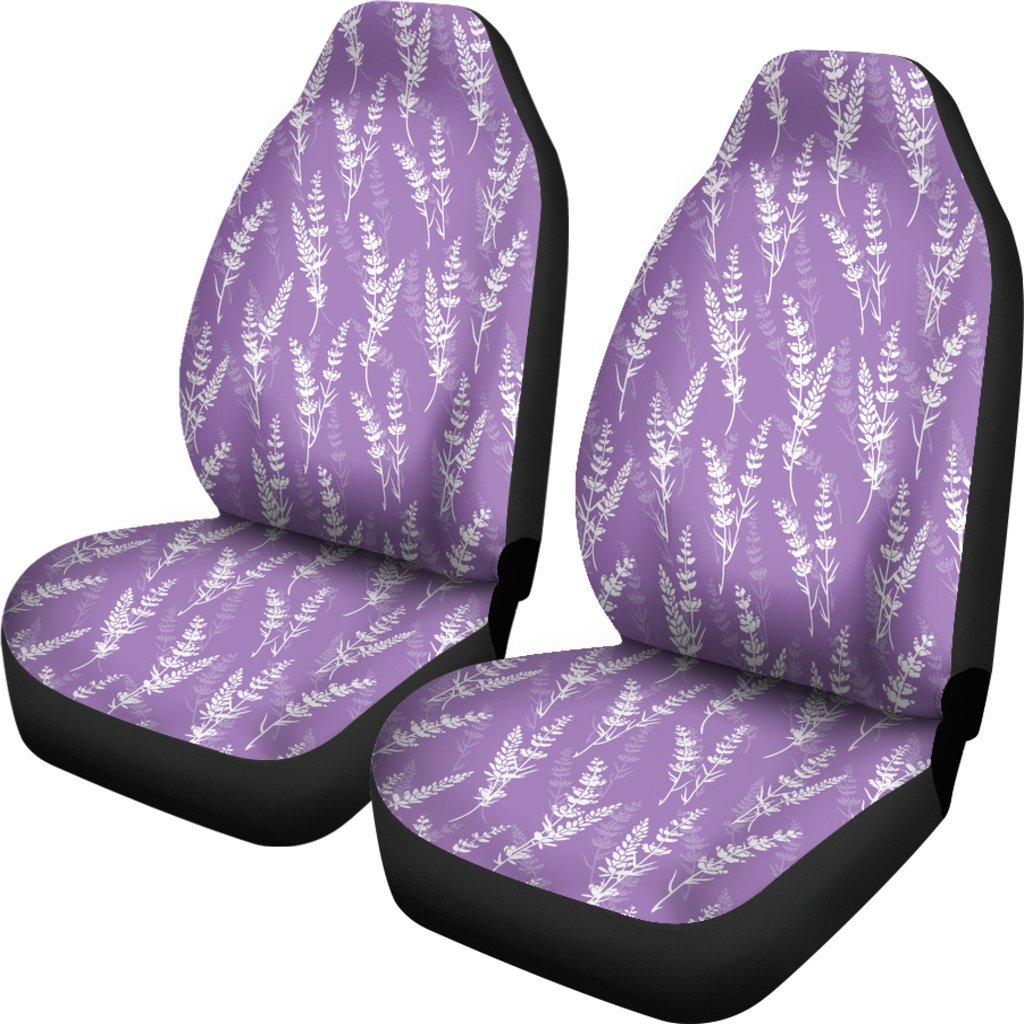 Floral Lavender Print Pattern Universal Fit Car Seat Covers-grizzshop