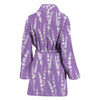 Floral Lavender Print Pattern Women Long Robe-grizzshop