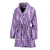 Floral Lavender Print Pattern Women Long Robe-grizzshop