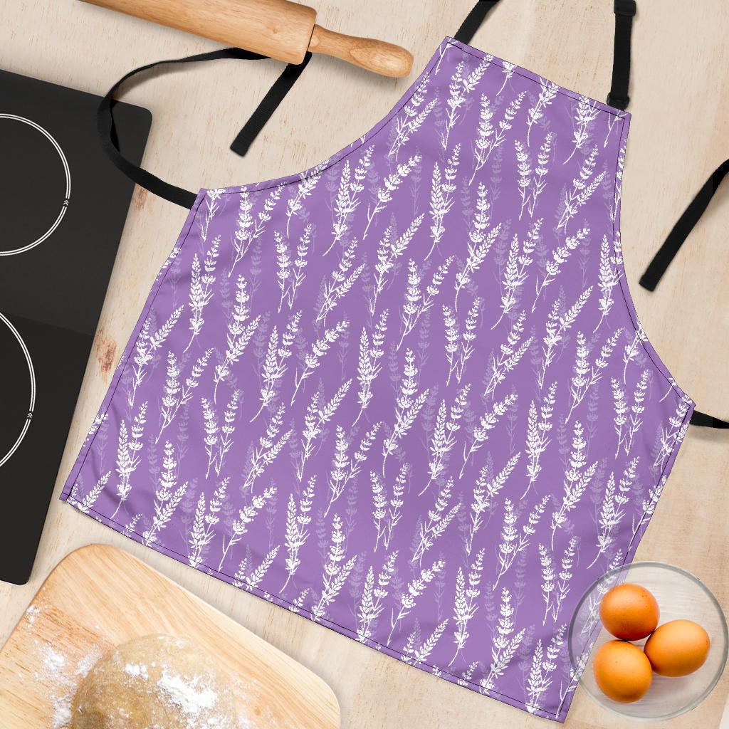 Floral Lavender Print Pattern Women's Apron-grizzshop