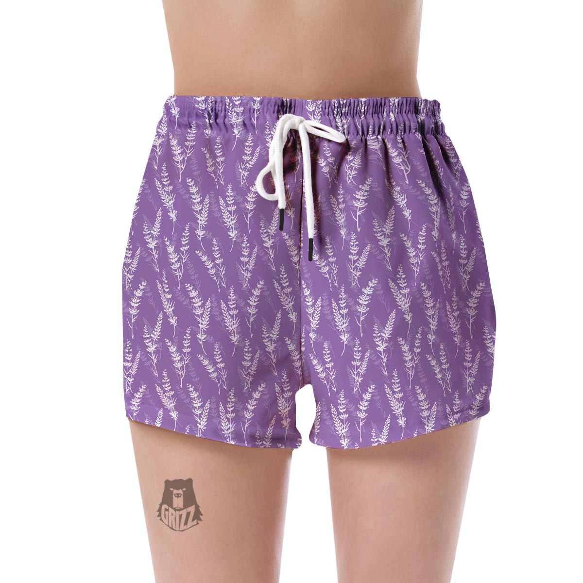 Floral Lavender Print Pattern Women's Shorts-grizzshop