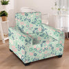 Floral Mint Butterfly Print Armchair Cover-grizzshop