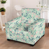 Floral Mint Butterfly Print Armchair Cover-grizzshop