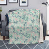 Floral Mint Butterfly Print Blanket-grizzshop