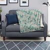 Floral Mint Butterfly Print Blanket-grizzshop