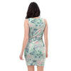 Floral Mint Butterfly Print Bodycon Dress-grizzshop