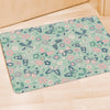 Floral Mint Butterfly Print Door Mat-grizzshop