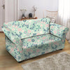 Floral Mint Butterfly Print Loveseat Cover-grizzshop