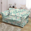 Floral Mint Butterfly Print Loveseat Cover-grizzshop