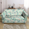 Floral Mint Butterfly Print Loveseat Cover-grizzshop