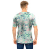 Floral Mint Butterfly Print Men T Shirt-grizzshop