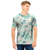 Floral Mint Butterfly Print Men T Shirt-grizzshop