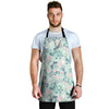 Floral Mint Butterfly Print Men's Apron-grizzshop