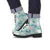 Floral Mint Butterfly Print Men's Boots-grizzshop