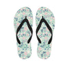 Floral Mint Butterfly Print Men's Flip Flops-grizzshop