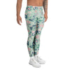 Floral Mint Butterfly Print Men's Leggings-grizzshop