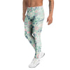 Floral Mint Butterfly Print Men's Leggings-grizzshop