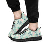 Floral Mint Butterfly Print Men's Sneakers-grizzshop