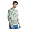 Floral Mint Butterfly Print Men's Sweatshirt-grizzshop