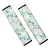 Floral Mint Butterfly Print Seat Belt Cover-grizzshop