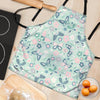 Floral Mint Butterfly Print Women's Apron-grizzshop