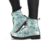 Floral Mint Butterfly Print Women's Boots-grizzshop