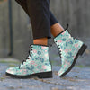 Floral Mint Butterfly Print Women's Boots-grizzshop