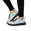 Floral Mint Butterfly Print Women's Sneakers-grizzshop