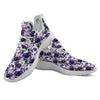 Floral Neon Skull Print Pattern White Athletic Shoes-grizzshop