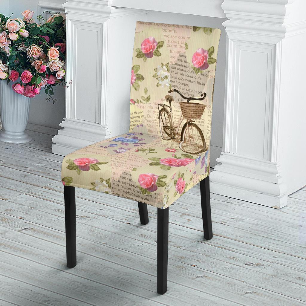 Floral Newspaper Pattern Print Chair Cover-grizzshop