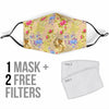 Floral Newspaper Pattern Print Face Mask-grizzshop