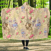 Floral Newspaper Pattern Print Hooded Blanket-grizzshop