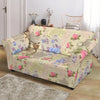 Floral Newspaper Pattern Print Loveseat Cover-grizzshop