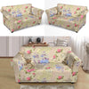 Floral Newspaper Pattern Print Loveseat Cover-grizzshop