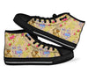 Floral Newspaper Pattern Print Men Women's High Top Shoes-grizzshop